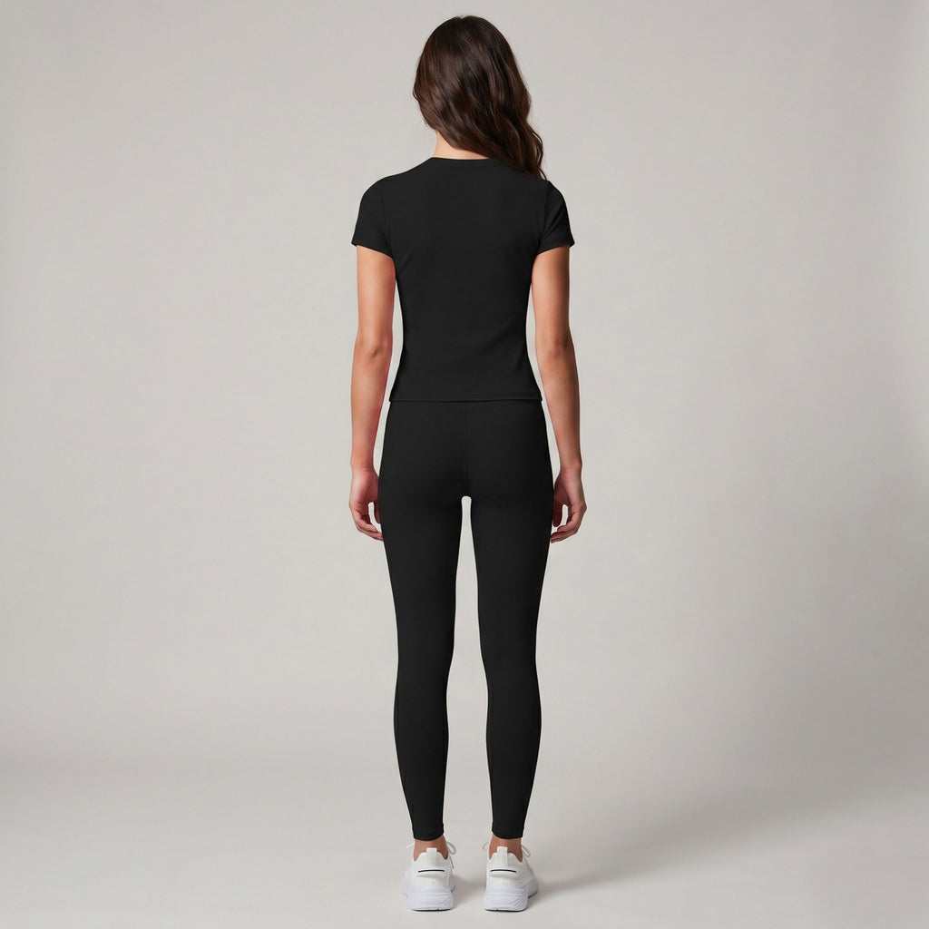 Short Sleeve Workout Top Crew Neck Fitted Activewear T Shirt Yoga Tee