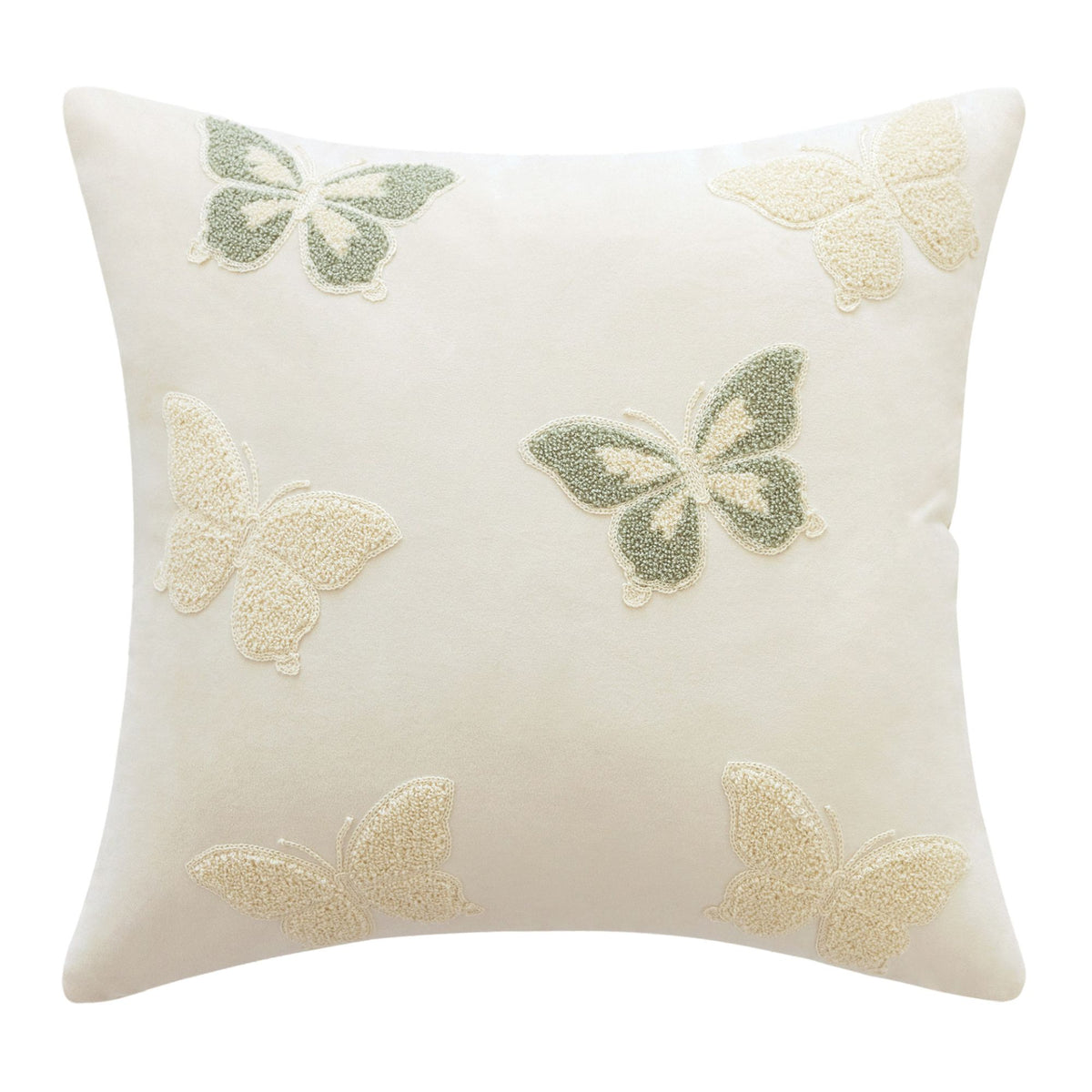 Butterfly Embroidered Throw Pillow Cover Decorative Square Cushion Cover for Sofa Couch Bed