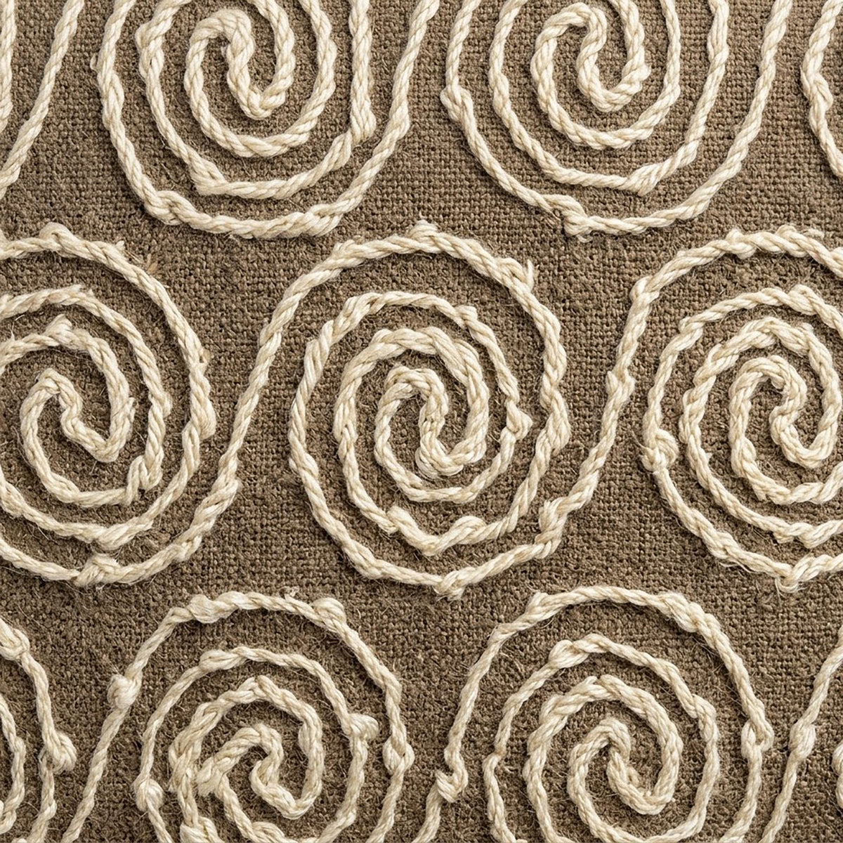Boho Swirl Pattern Embroidered Decorative Throw Pillow Cover