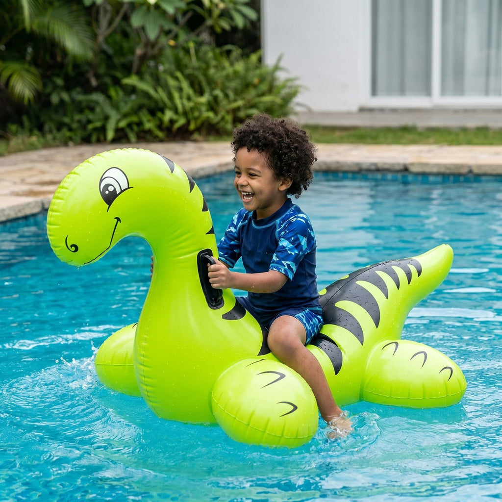 Inflatable Dinosaur Pool Float Ride On with Handles Durable PVC Water Float for Pool Beach Lake 53x29.5x33.5in