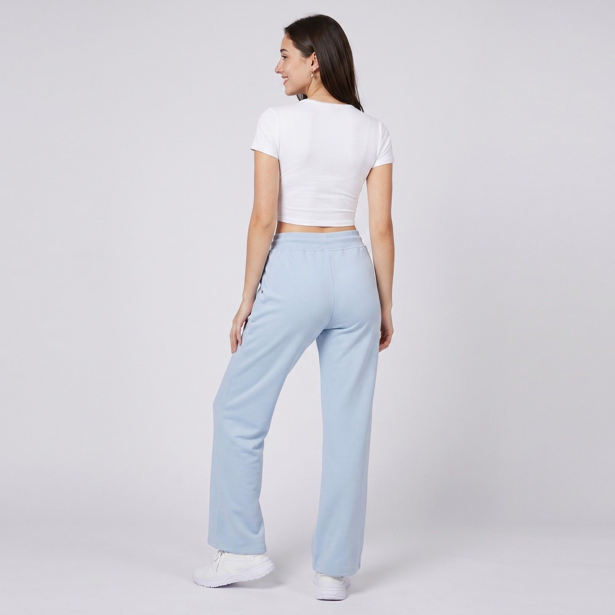 Anna-Kaci Active Womens High Waist Drawstring Wide Leg Pants with Elastic Waistband Soft Knit and Relaxed Straight Fit