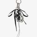 8 Ball Dice Charm Keychain with Headphone Pendant Ribbon Tassel Bag Charm Key Ring Accessory