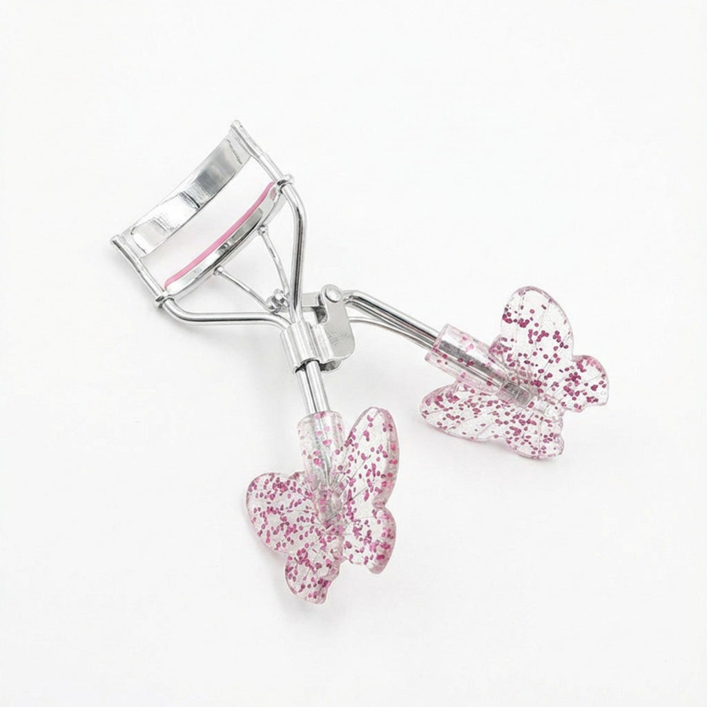 2-Piece Eyelash Curler Set with Butterfly Handle Design for Natural Lash Lift and Eye Makeup Prep
