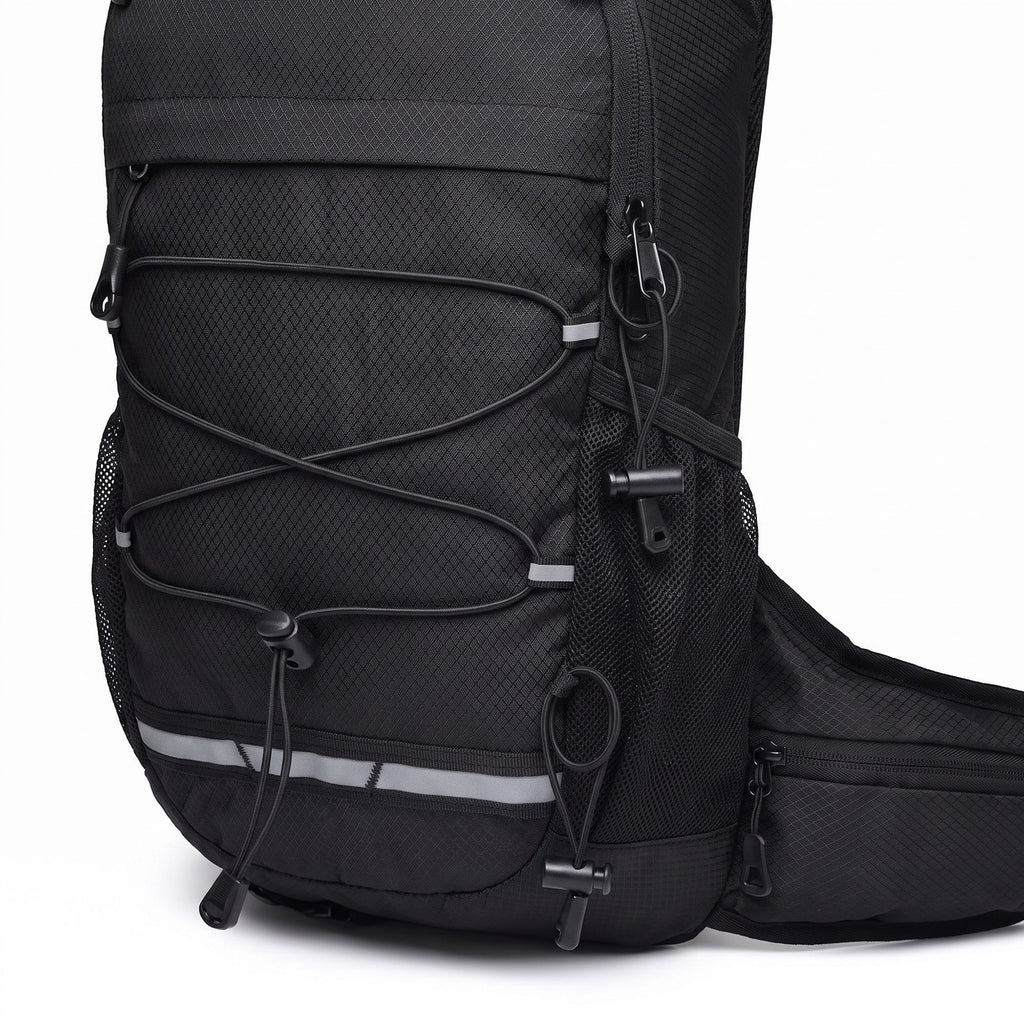 Outdoor Hiking Backpack with Bungee Cord Front Pocket Side Mesh Pockets Waist Belt