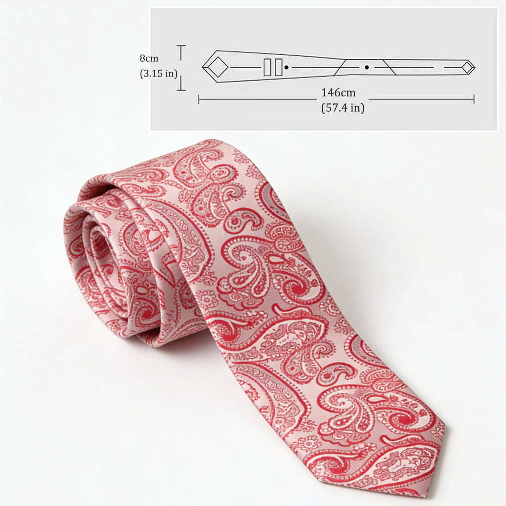 Anna-Kaci Men's Paisley Polyester Filament Tie - Formal/Casual Necktie for Weddings, Events & Stylish Daily Wear