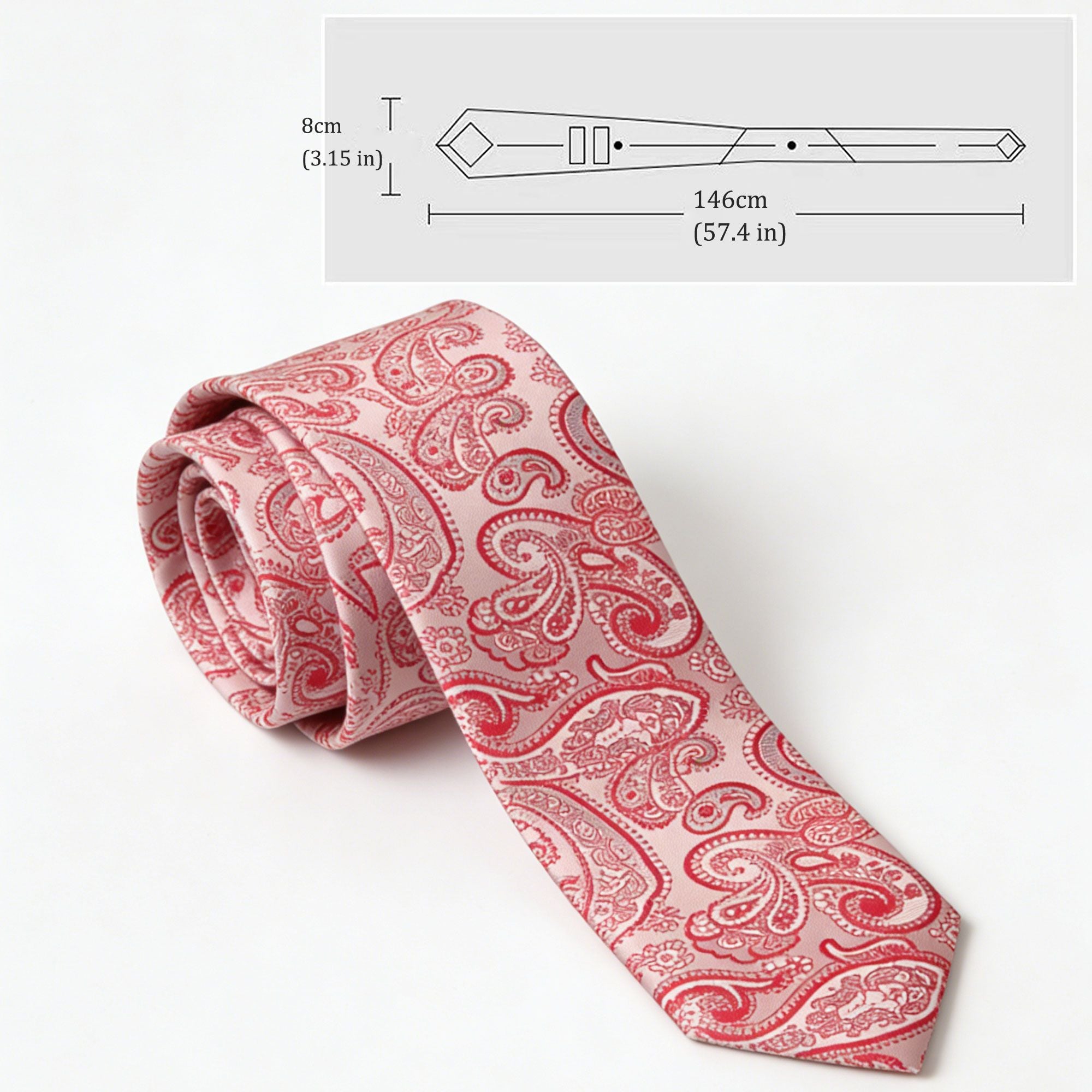 Anna-Kaci Men's Paisley Polyester Filament Tie - Formal/Casual Necktie for Weddings, Events & Stylish Daily Wear