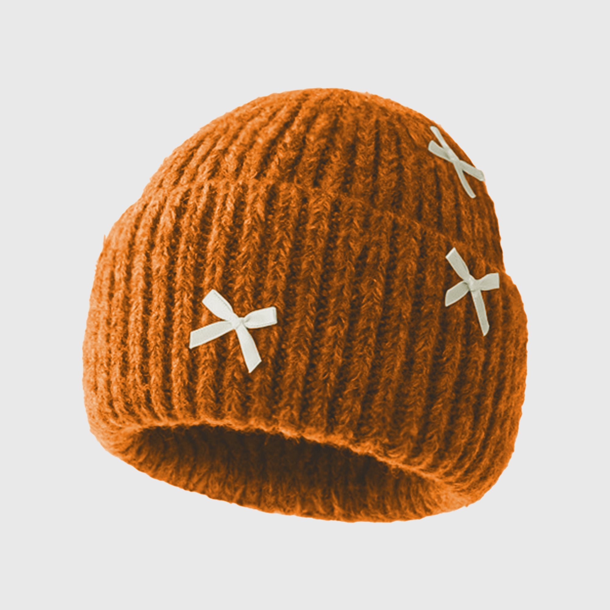 Anna-Kaci Women's Ribbed Knit Beanie with Bow Accents - Cute Soft Winter Hat for Casual Daily Wear