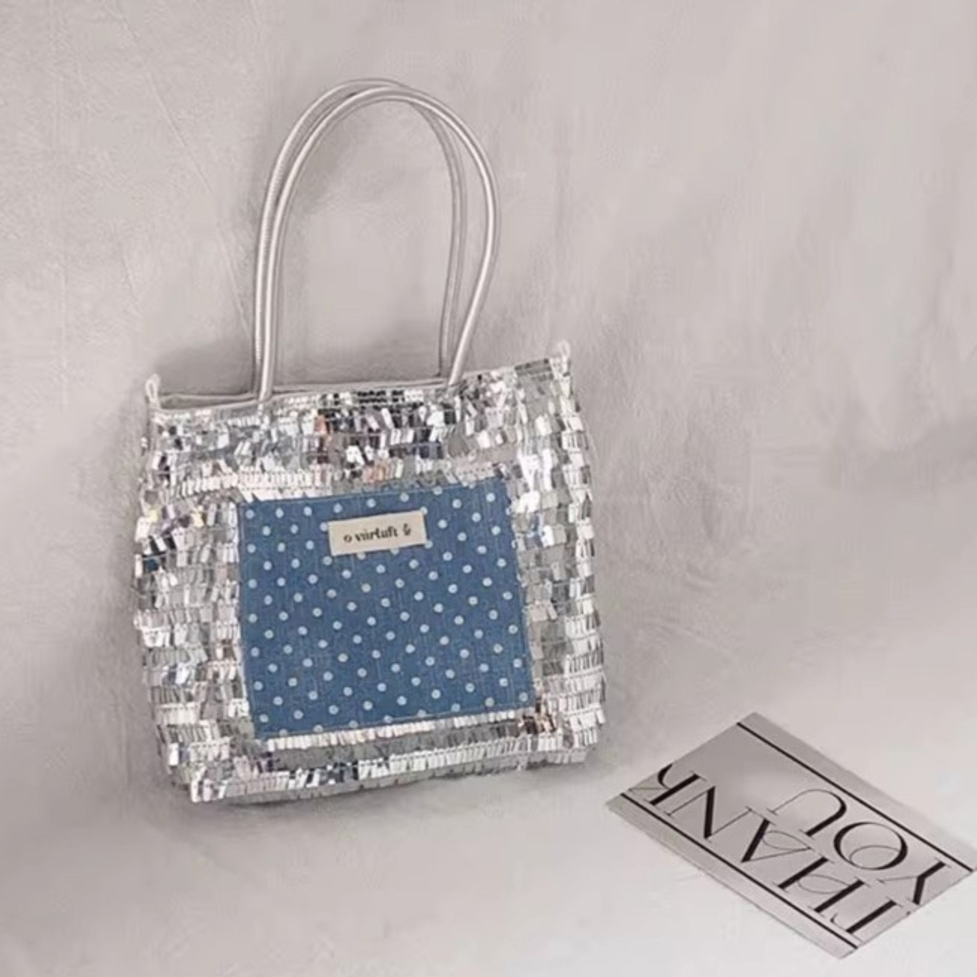 Sequined Mini Handbag Small Square Crossbody Bag for Women