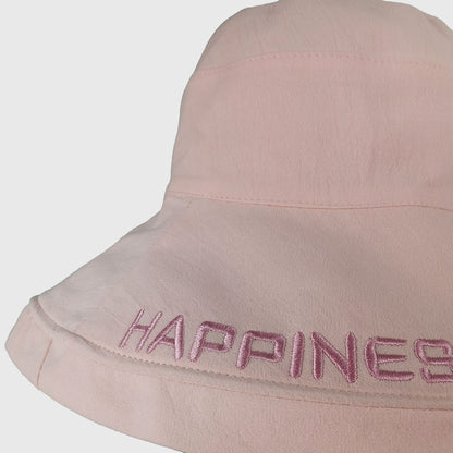 Anna-Kaci Women's HAPPINESS Embroidered Wide - Brim Bucket Hat