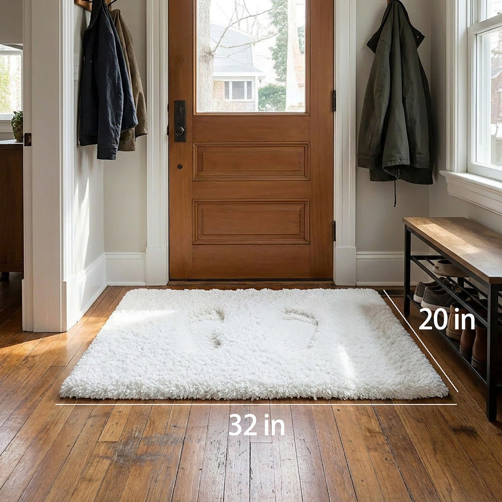 Plush Shag Bath Mat with Soft Pile Texture and Non Slip Backing
