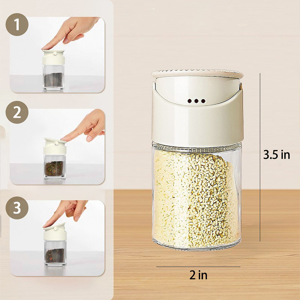 2-Piece Glass Spice Jar Set with Adjustable Shaker Lids