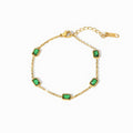 Women's Faceted Gem Station Bracelet with Delicate Linked Chain and Modern Minimalist Detailing for a Refined Everyday Accent
