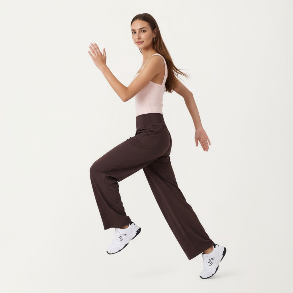 Anna-Kaci Active Women's High Waist Wide Leg Sweatpants with Side Pockets and Smooth Stretch Fabric