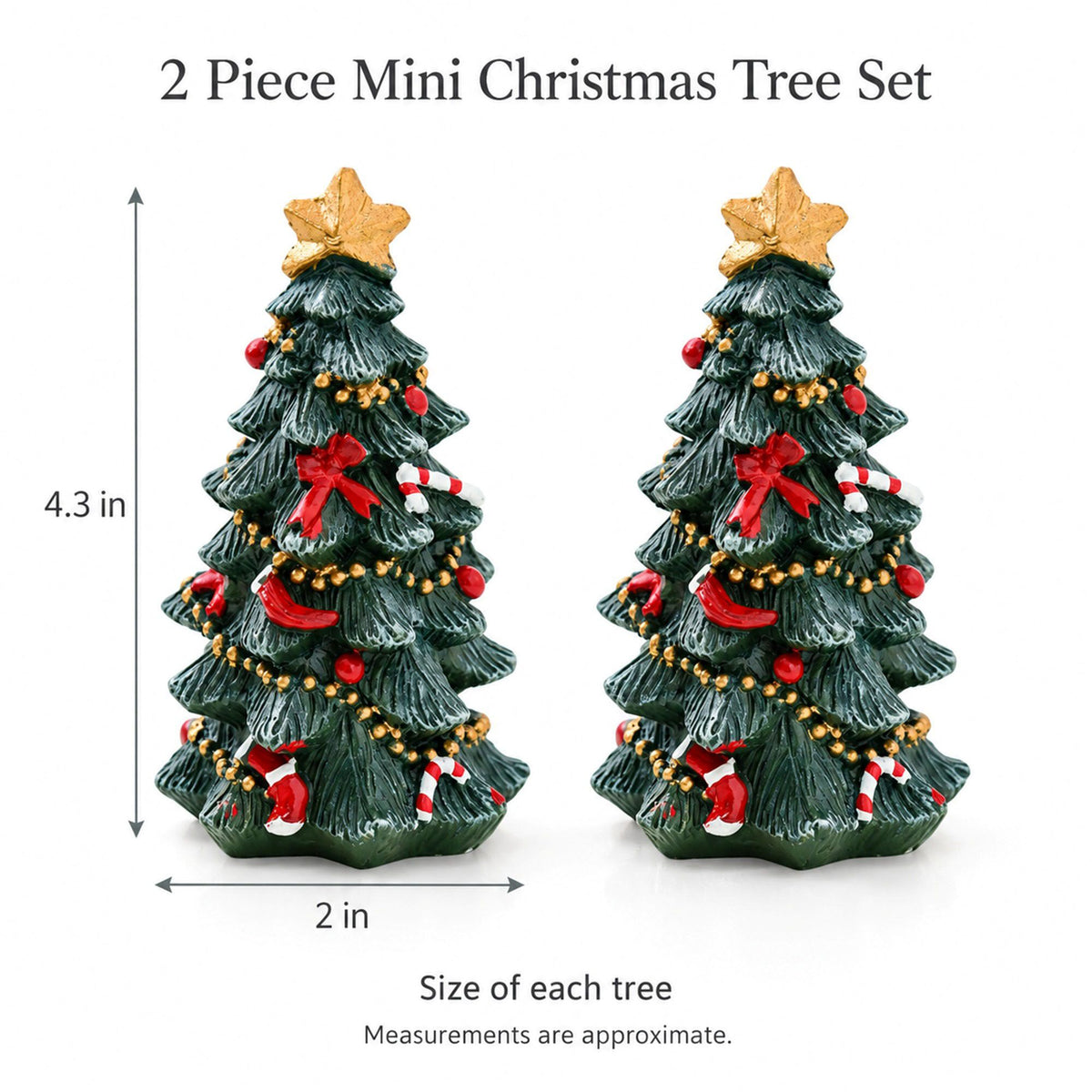 Mini Resin Christmas Tree Tabletop Holiday Decoration