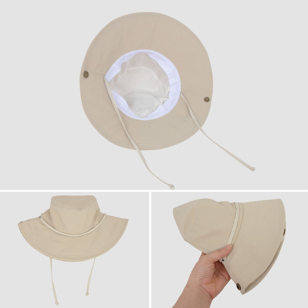Anna-Kaci Foldable Wide Brim Bucket Hat with Chin Strap for Sun Protection and Outdoor Hiking Travel Beach Adventures