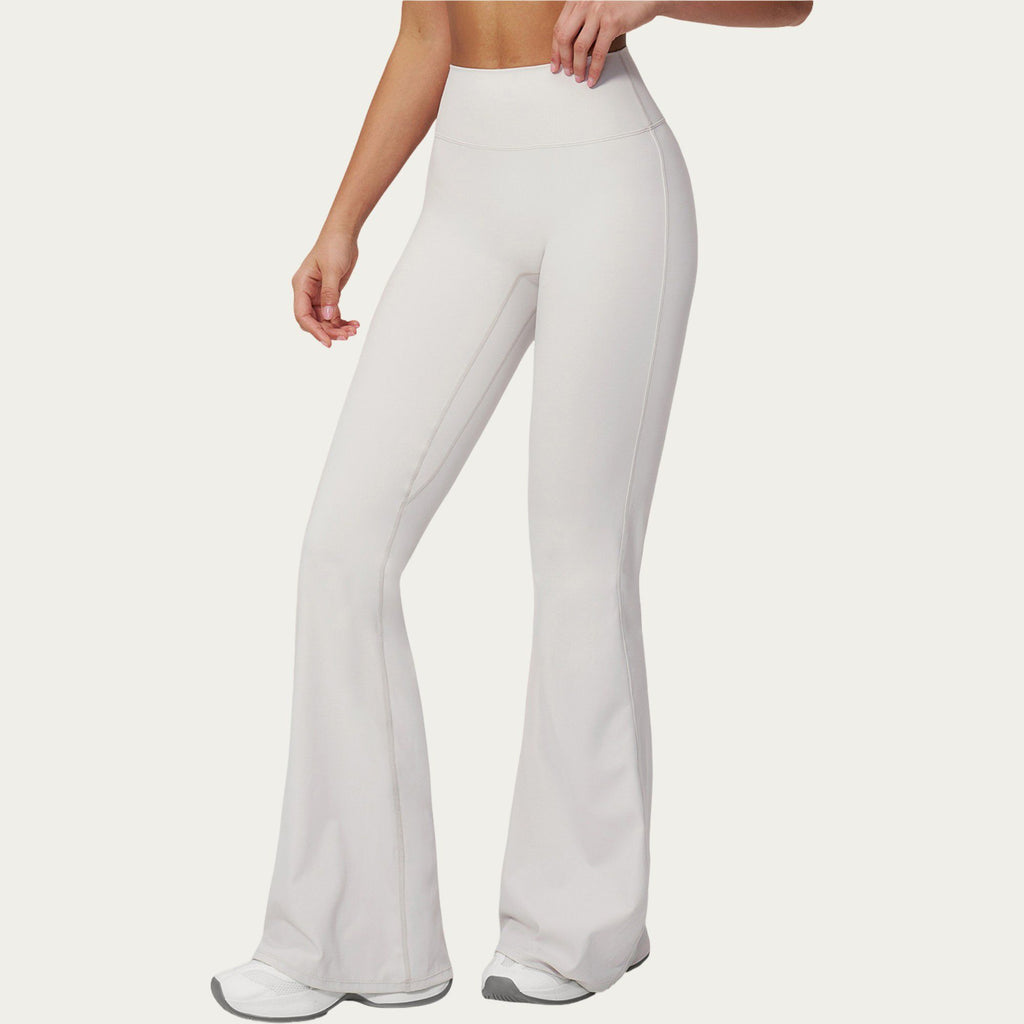 Anna-Kaci Active Women's High Waist Flare Yoga Pants with Wide Leg Stretch Fit and Seam Detail