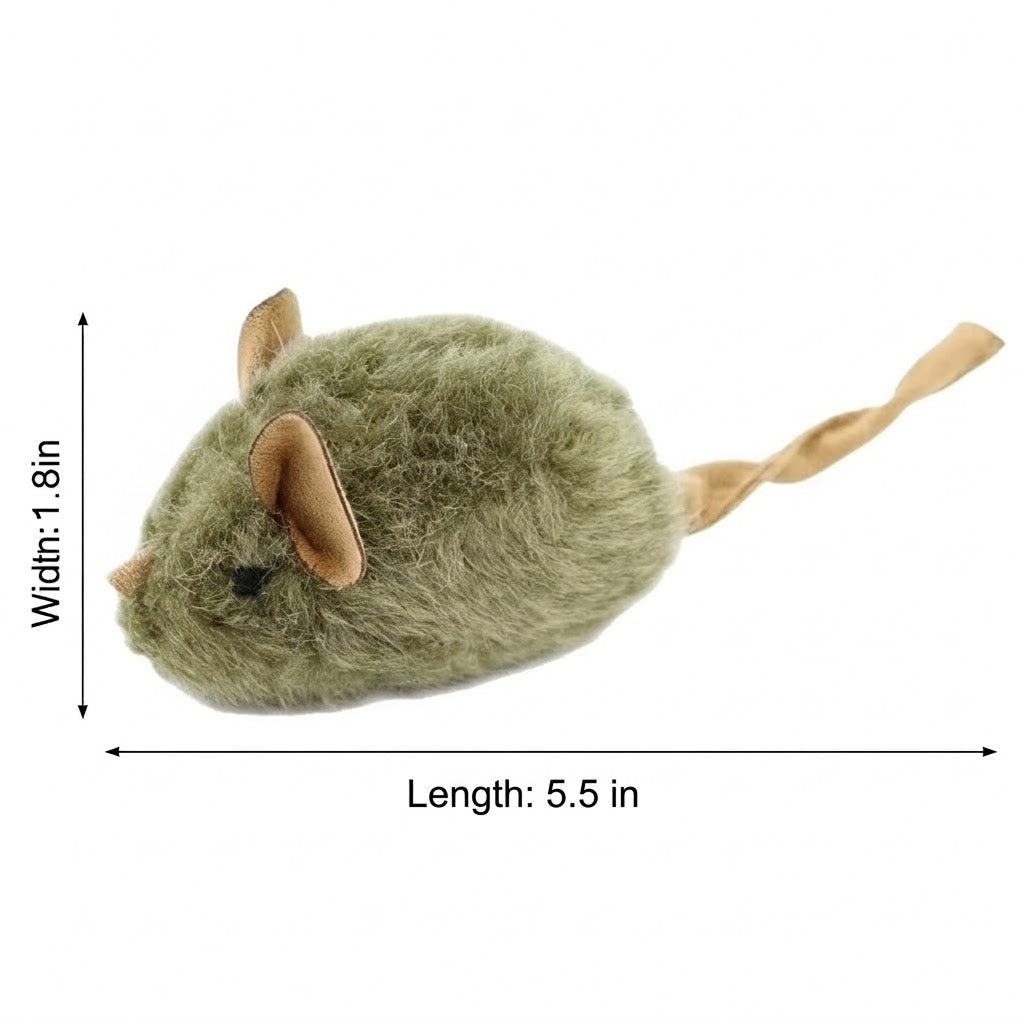 Anna-Kaci Plush Cat Toy Mice Interactive Squeaky Soft Mouse Toy for Indoor Cats