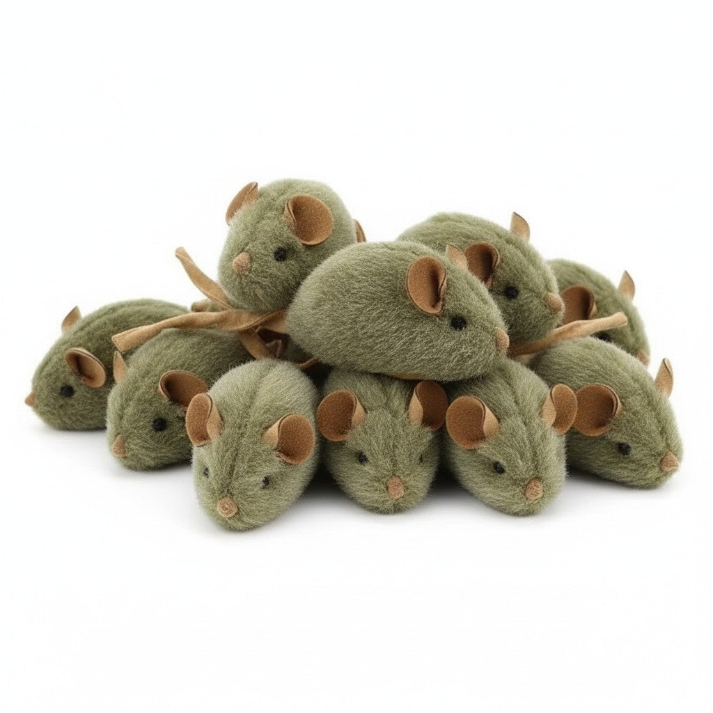 Anna-Kaci Plush Cat Toy Mice Interactive Squeaky Soft Mouse Toy for Indoor Cats
