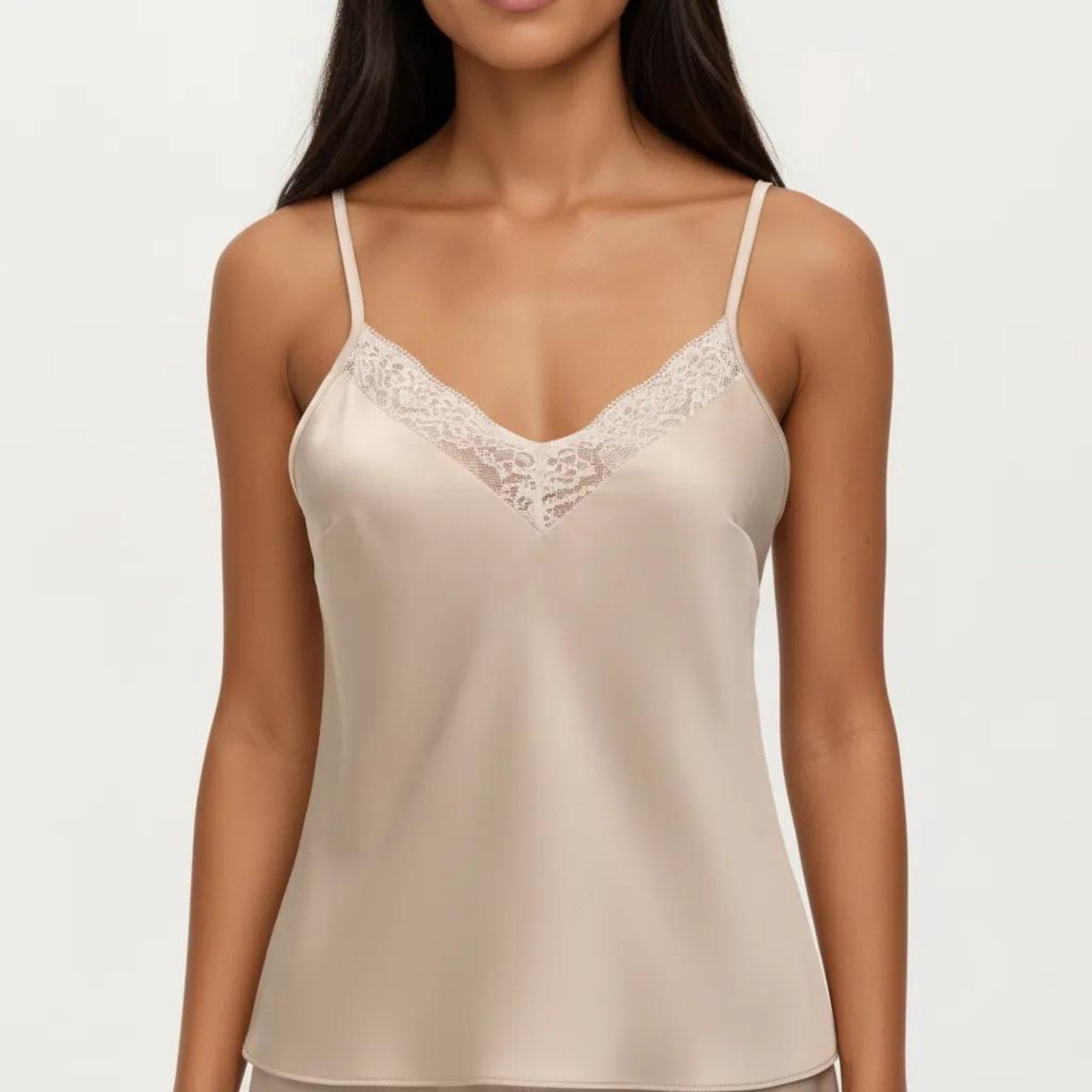 Anna-Kaci Women's 2-Piece Set Smooth Pajama Camisole Top and Shorts with Lace Trim Adjustable Straps
