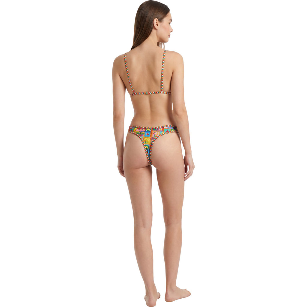 Anna-Kaci Swim Women's Printed Triangle Bikini Set with Low Rise Bottoms