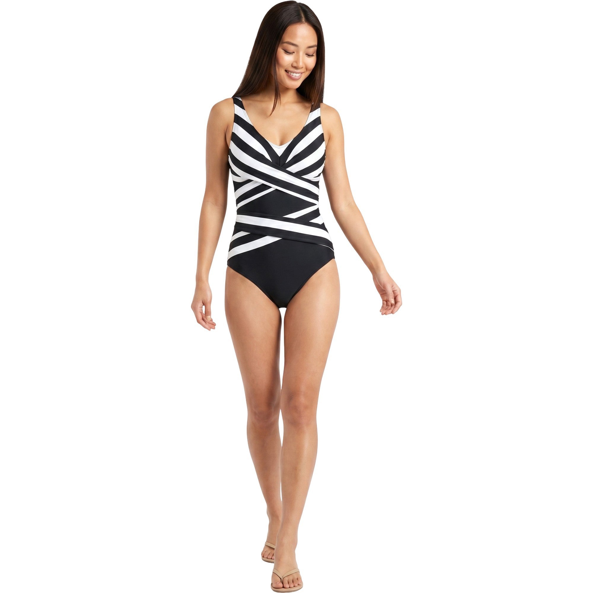 Anna-Kaci Swim Women's V-Neck Criss Cross One Piece Swimsuit
