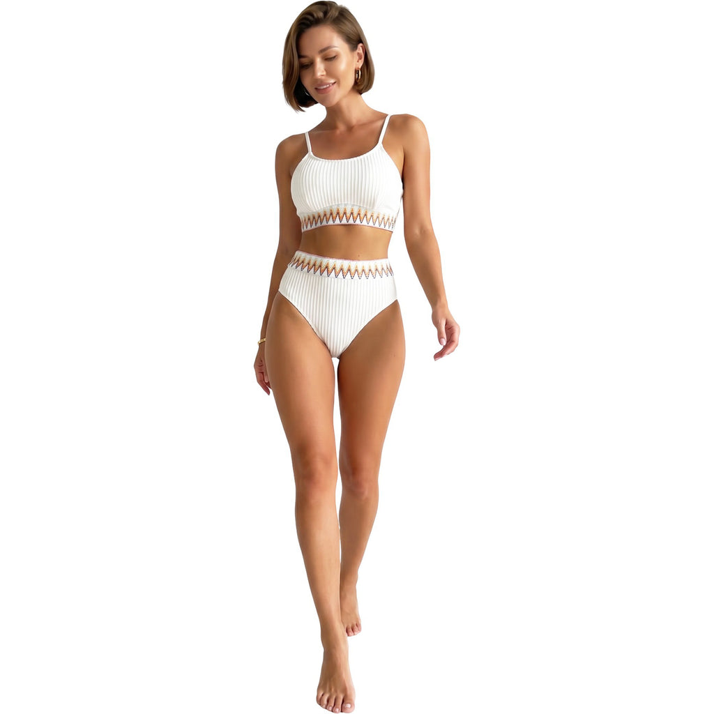 Anna-Kaci Swim Women's Crochet Detail Bikini Set