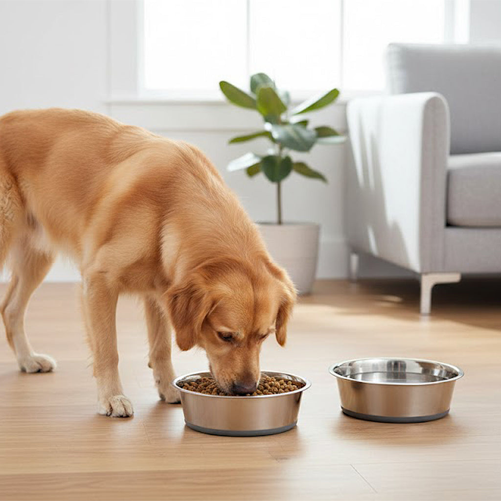 Anna-Kaci 2 Pack Stainless Steel Dog Bowls with Non-Slip Base, Durable Pet Feeding Bowls