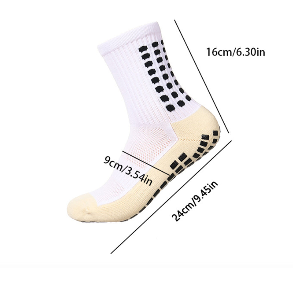 Anna-Kaci Unisex Non Slip Grip Athletic Socks Breathable Soccer Training Sports Socks 2 Pack