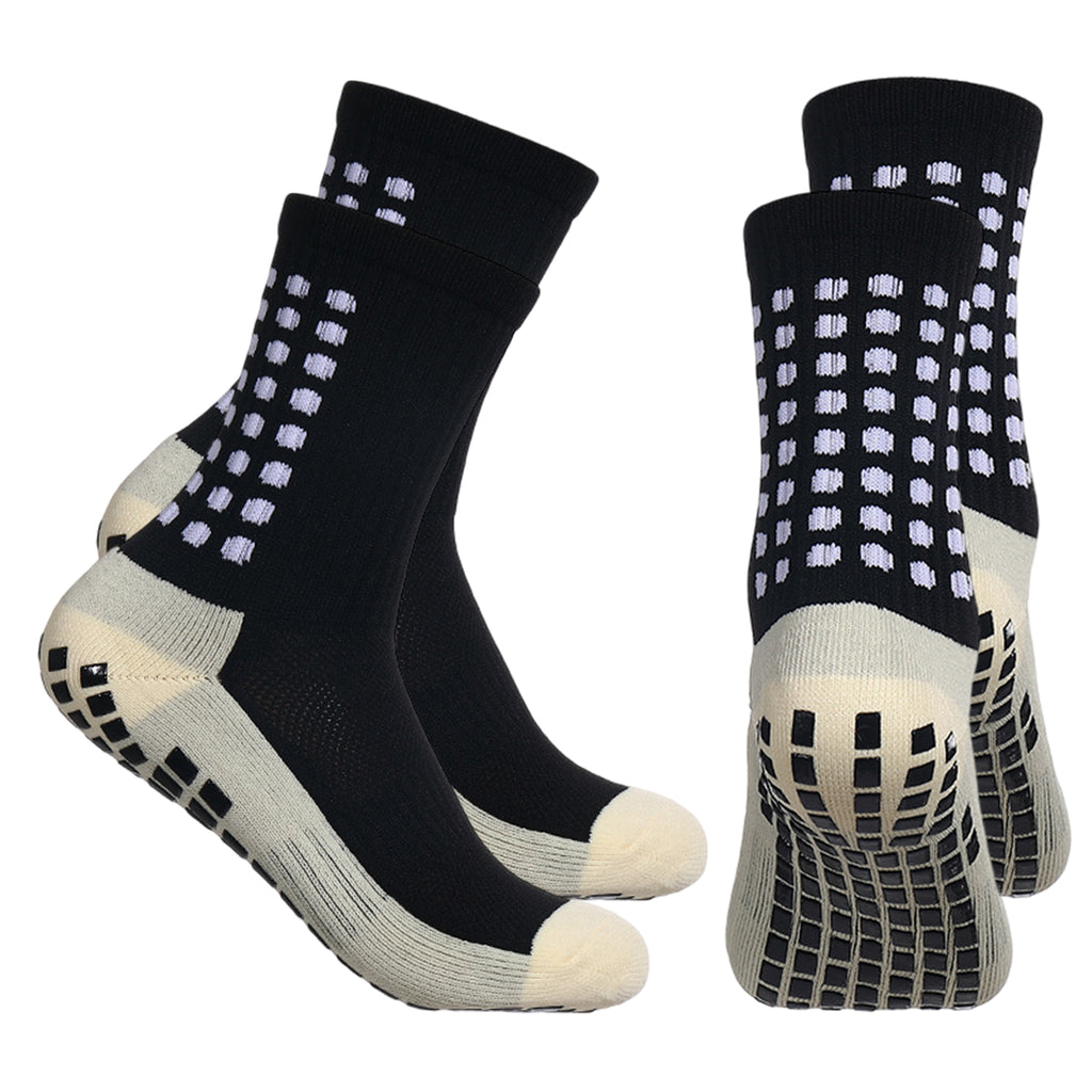 Anna-Kaci Unisex Non Slip Grip Athletic Socks Breathable Soccer Training Sports Socks 2 Pack