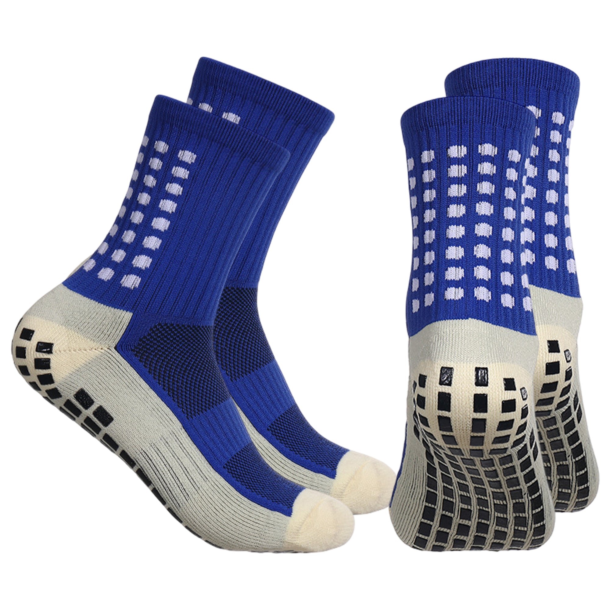 Anna-Kaci Unisex Non Slip Grip Athletic Socks Breathable Soccer Training Sports Socks 2 Pack