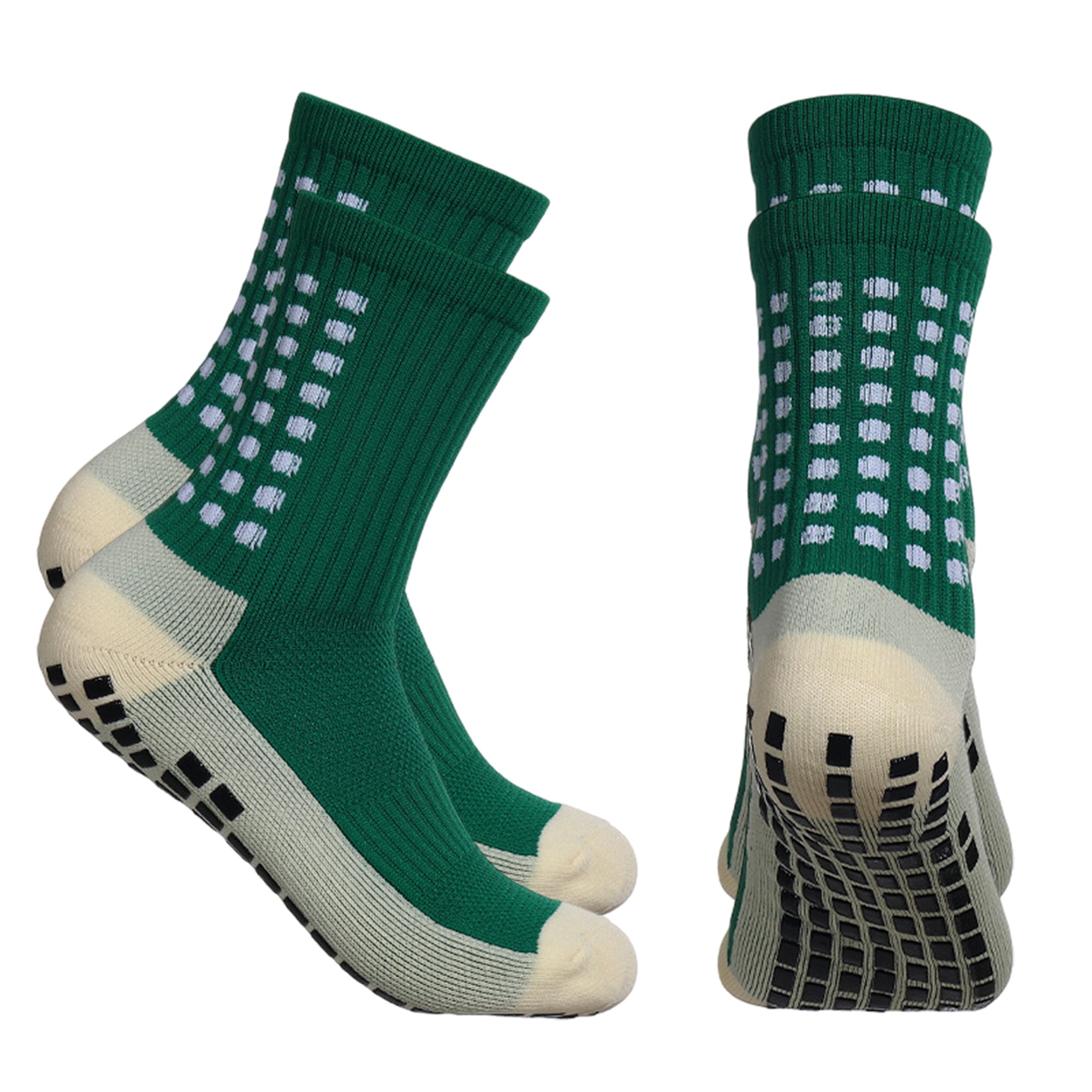 Anna-Kaci Unisex Non Slip Grip Athletic Socks Breathable Soccer Training Sports Socks 2 Pack