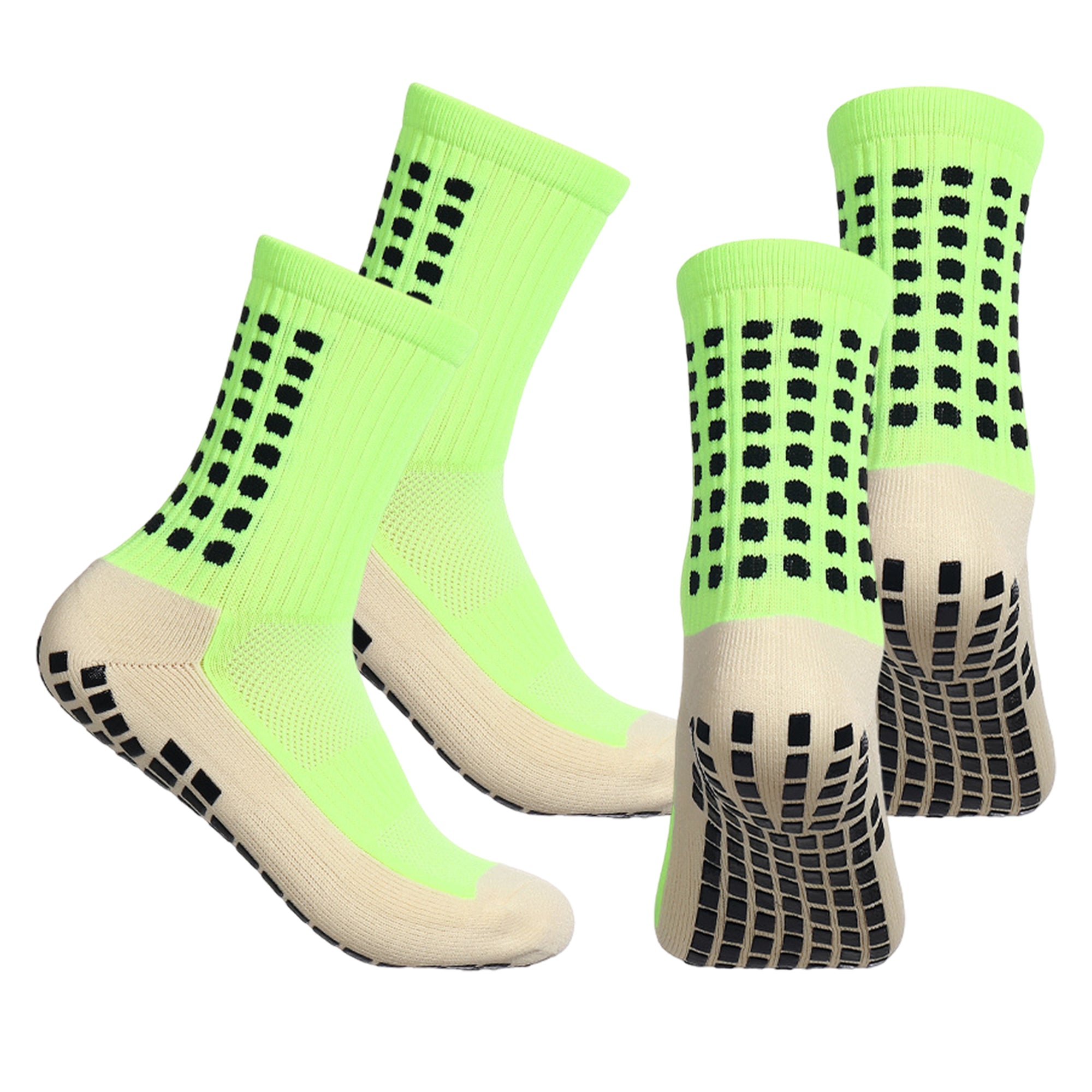 Anna-Kaci Unisex Non Slip Grip Athletic Socks Breathable Soccer Training Sports Socks 2 Pack