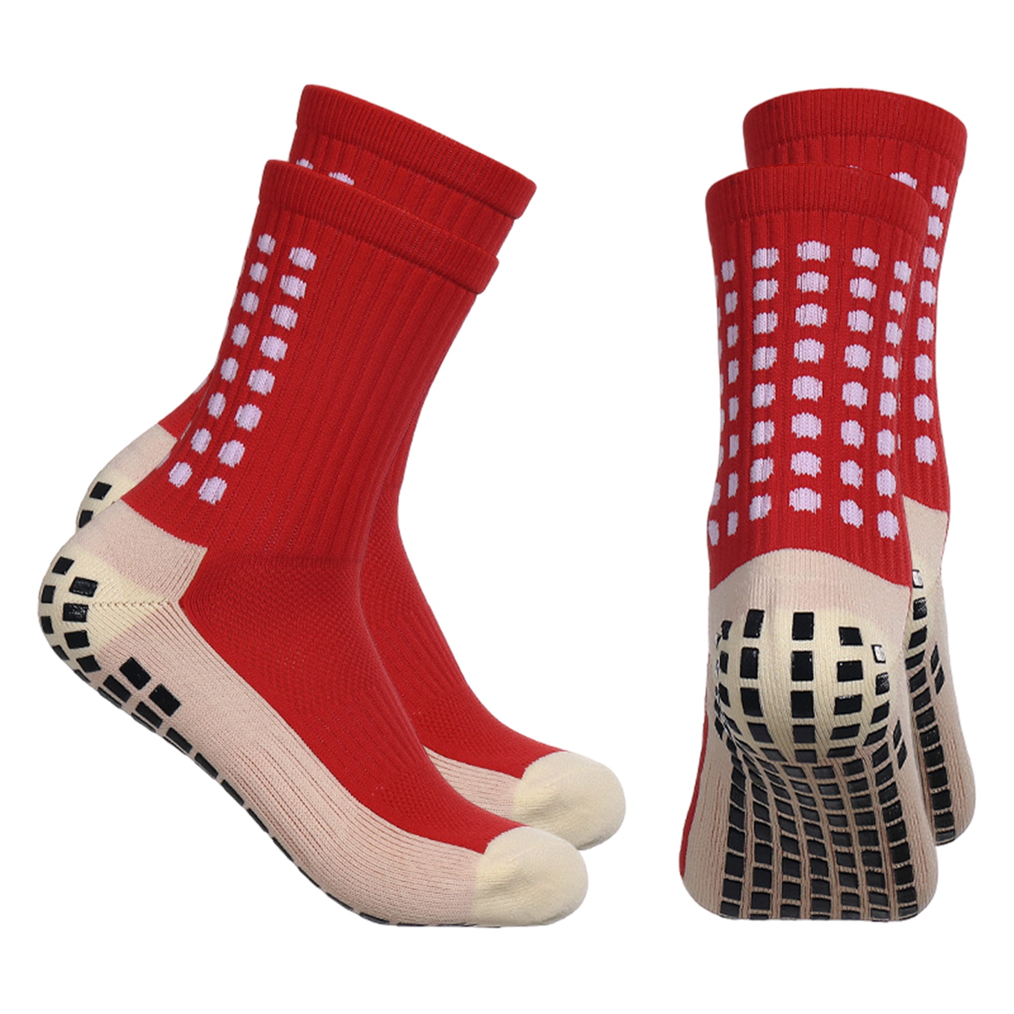 Anna-Kaci Unisex Non Slip Grip Athletic Socks Breathable Soccer Training Sports Socks 2 Pack