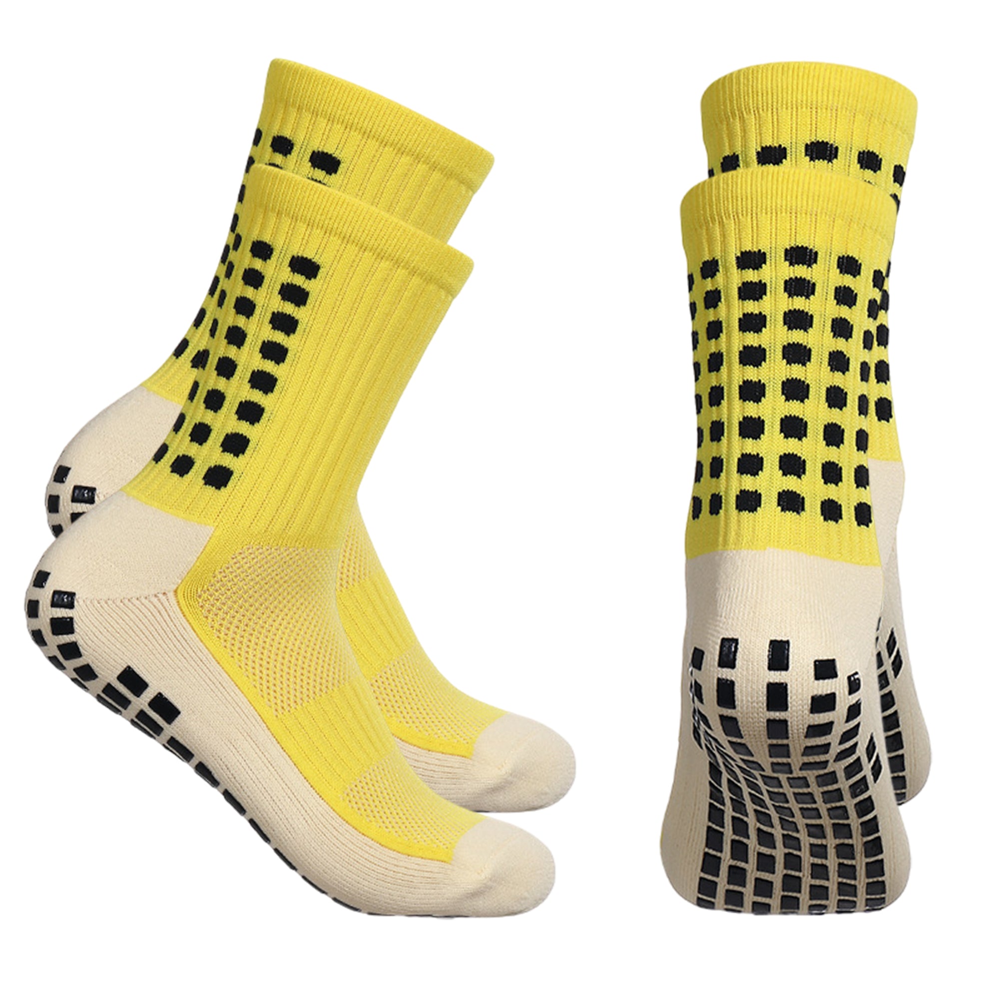 Anna-Kaci Unisex Non Slip Grip Athletic Socks Breathable Soccer Training Sports Socks 2 Pack