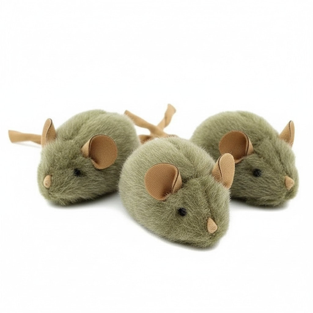 Anna-Kaci Plush Cat Toy Mice Interactive Squeaky Soft Mouse Toy for Indoor Cats