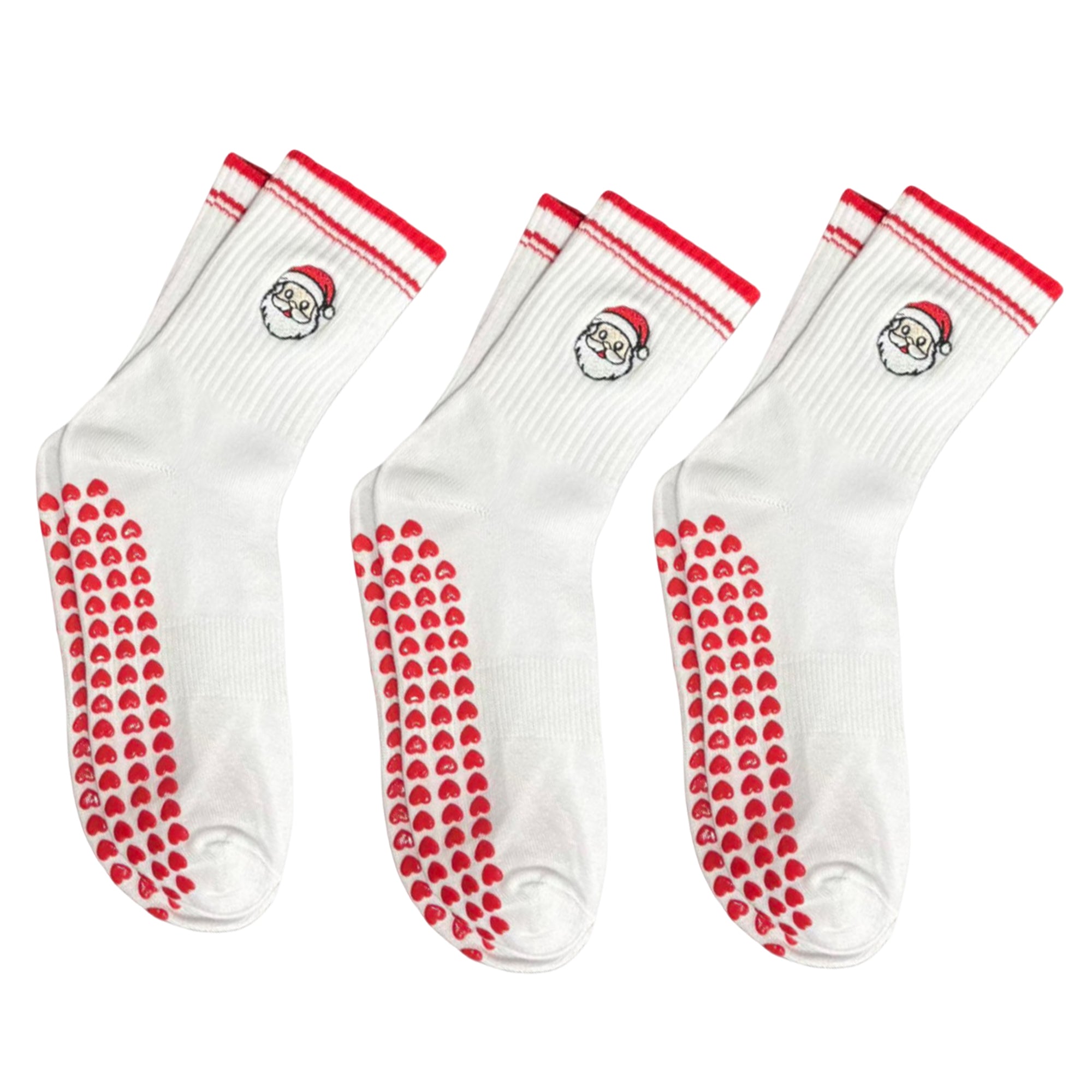 Anna-Kaci Non Slip Grip Yoga Socks Crew Socks Pilates Barre Dance Workout Breathable Athletic Socks 3 Pack