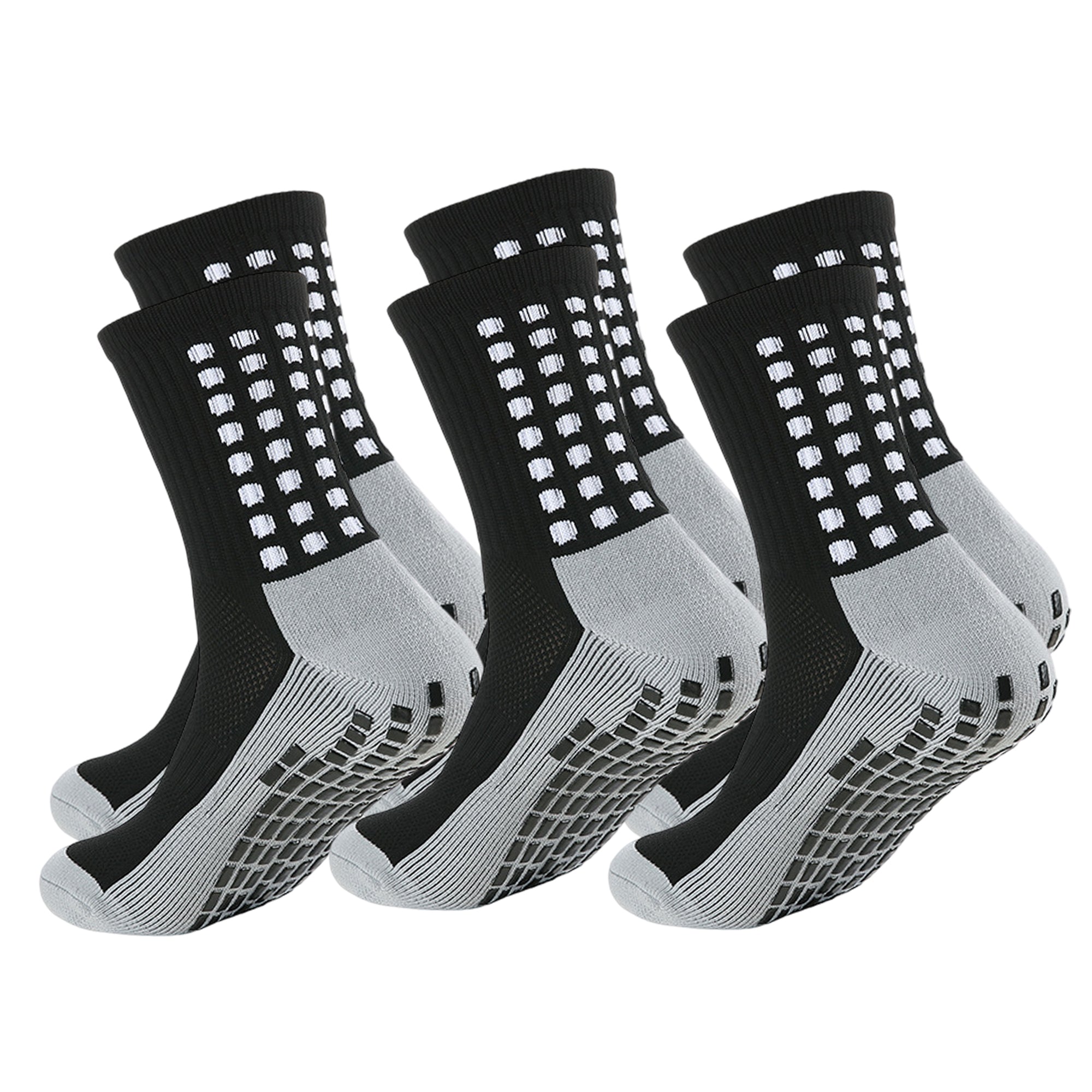 Anna-Kaci Unisex Non Slip Grip Athletic Socks with Arch Support Cushioned Sports Socks 3 Pack