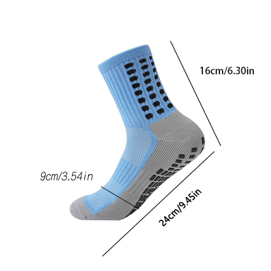 Anna-Kaci Unisex Non Slip Grip Athletic Socks with Arch Support Cushioned Sports Socks 3 Pack