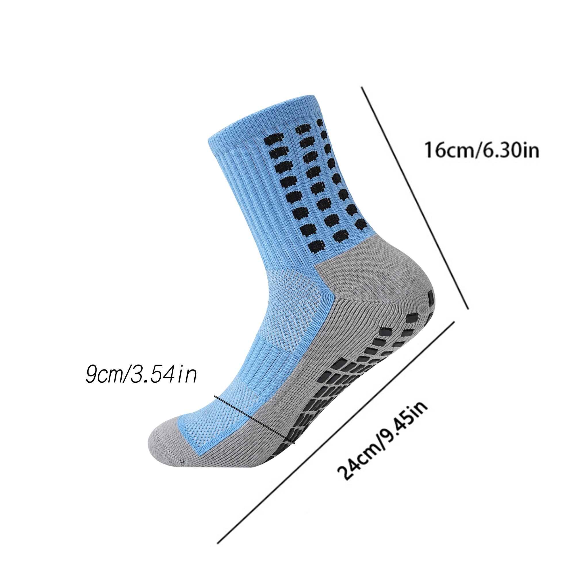 Anna-Kaci Unisex Non Slip Grip Athletic Socks with Arch Support Cushioned Sports Socks 3 Pack