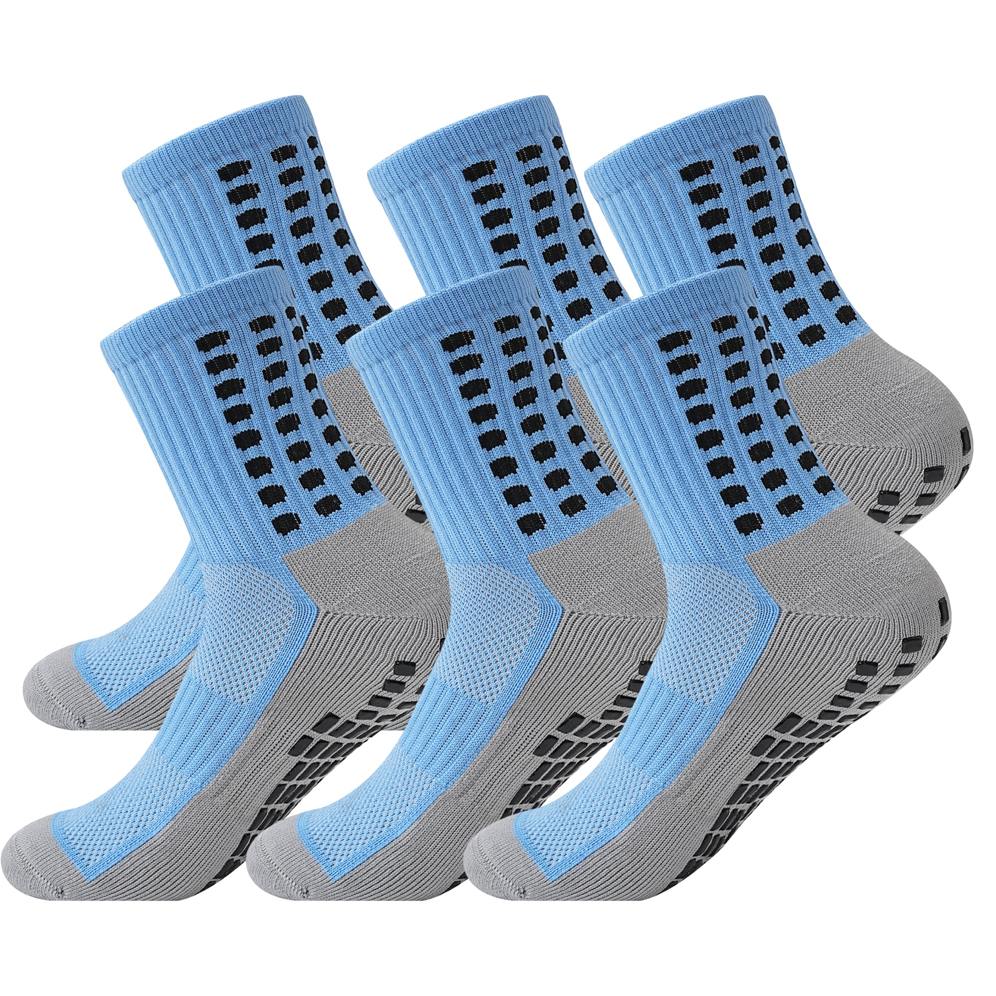 Anna-Kaci Unisex Non Slip Grip Athletic Socks with Arch Support Cushioned Sports Socks 3 Pack