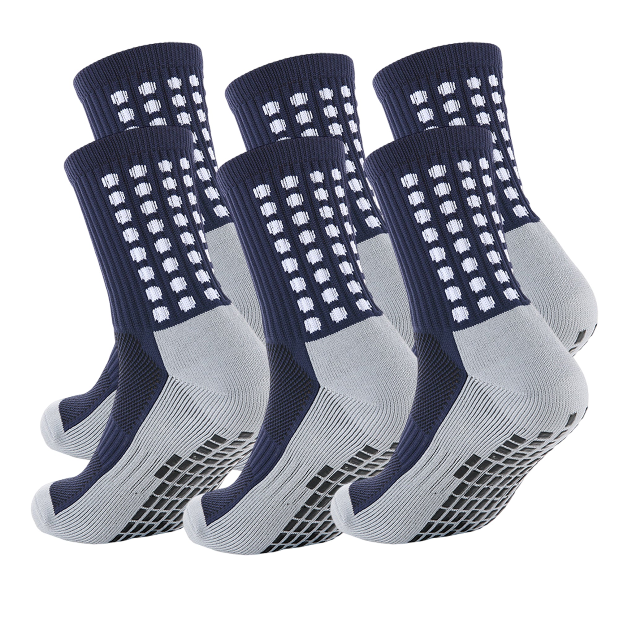 Anna-Kaci Unisex Non Slip Grip Athletic Socks with Arch Support Cushioned Sports Socks 3 Pack