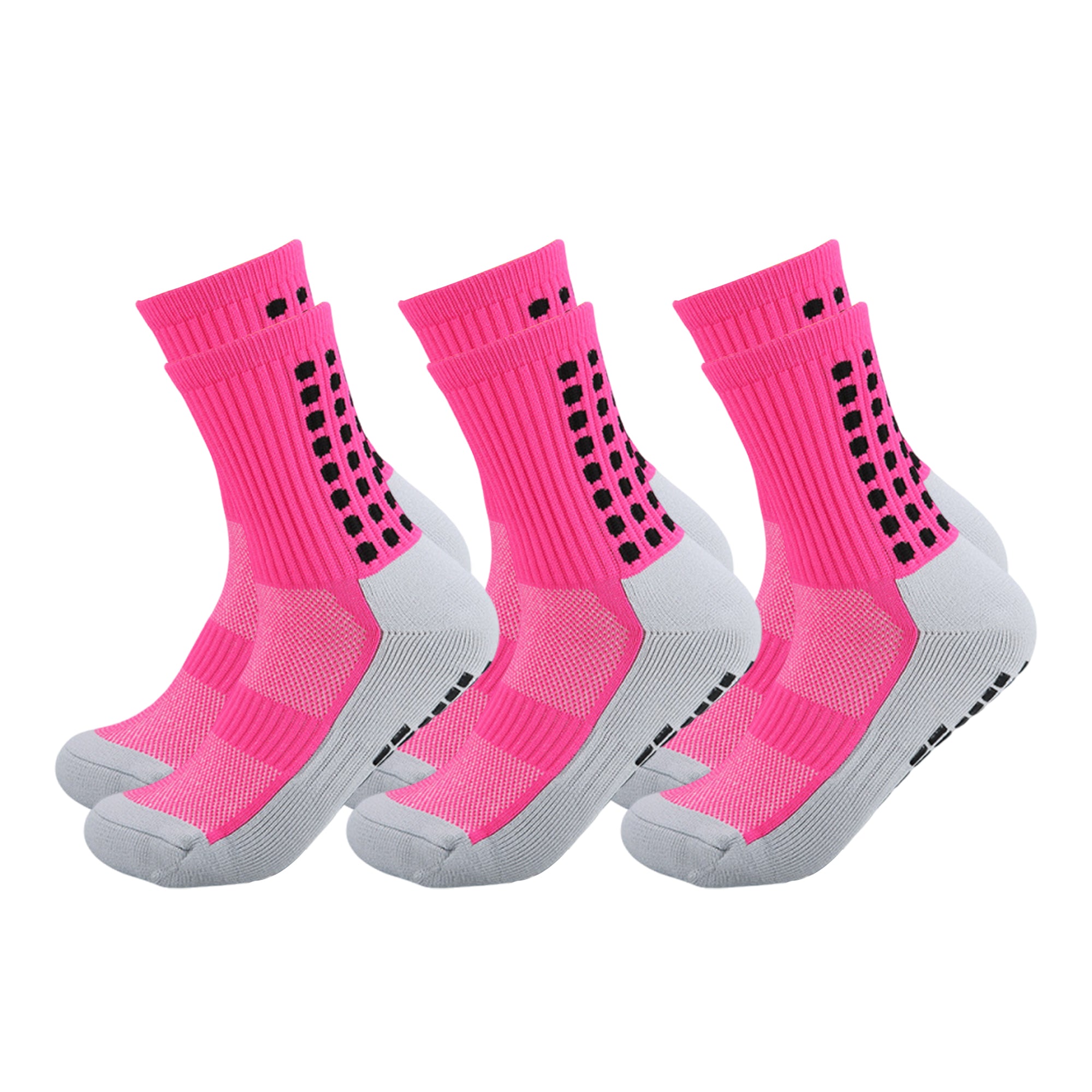 Anna-Kaci Unisex Non Slip Grip Athletic Socks with Arch Support Cushioned Sports Socks 3 Pack