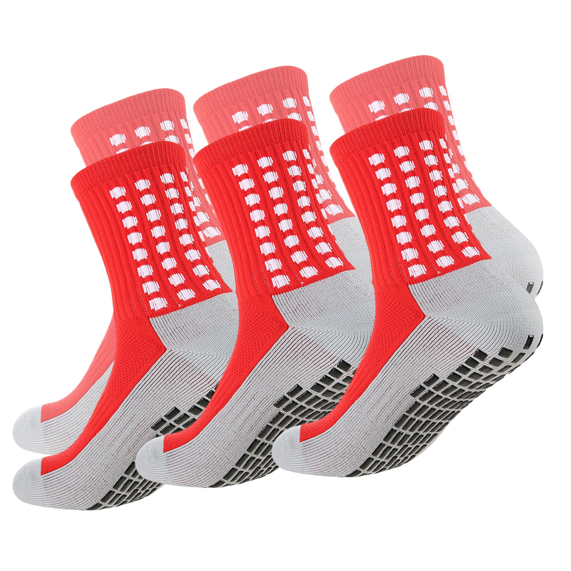 Anna-Kaci Unisex Non Slip Grip Athletic Socks with Arch Support Cushioned Sports Socks 3 Pack
