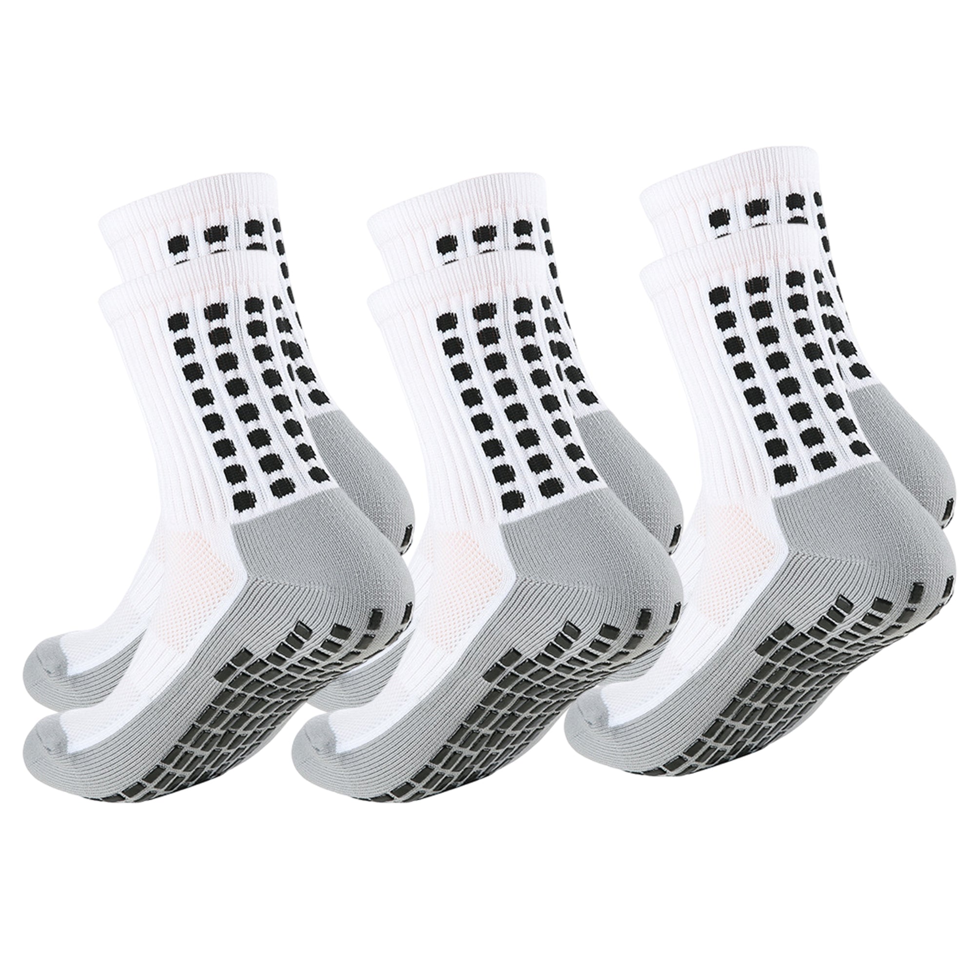Anna-Kaci Unisex Non Slip Grip Athletic Socks with Arch Support Cushioned Sports Socks 3 Pack
