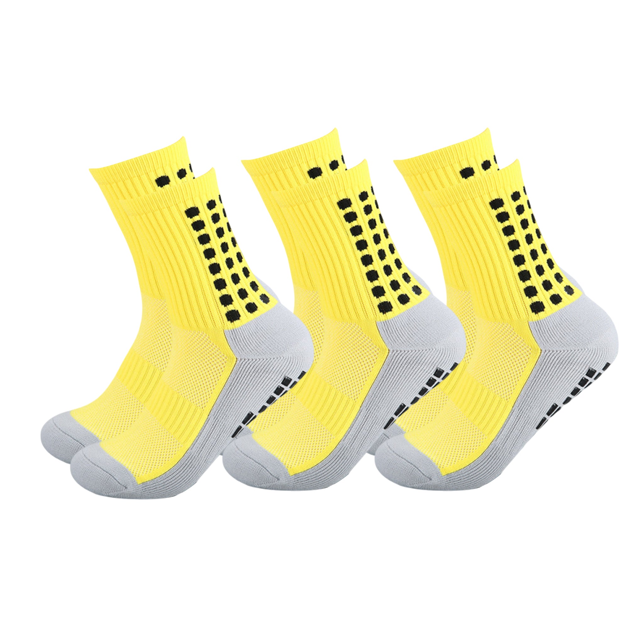 Anna-Kaci Unisex Non Slip Grip Athletic Socks with Arch Support Cushioned Sports Socks 3 Pack