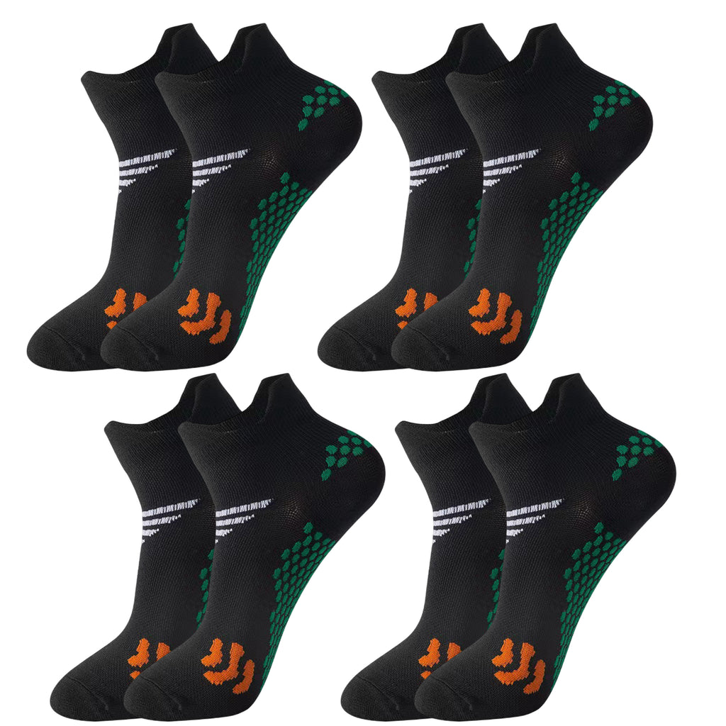 Anna-Kaci Non Slip Grip Athletic Ankle Socks Yoga Pilates Workout Socks Cushioned Sports Socks 4 Pack