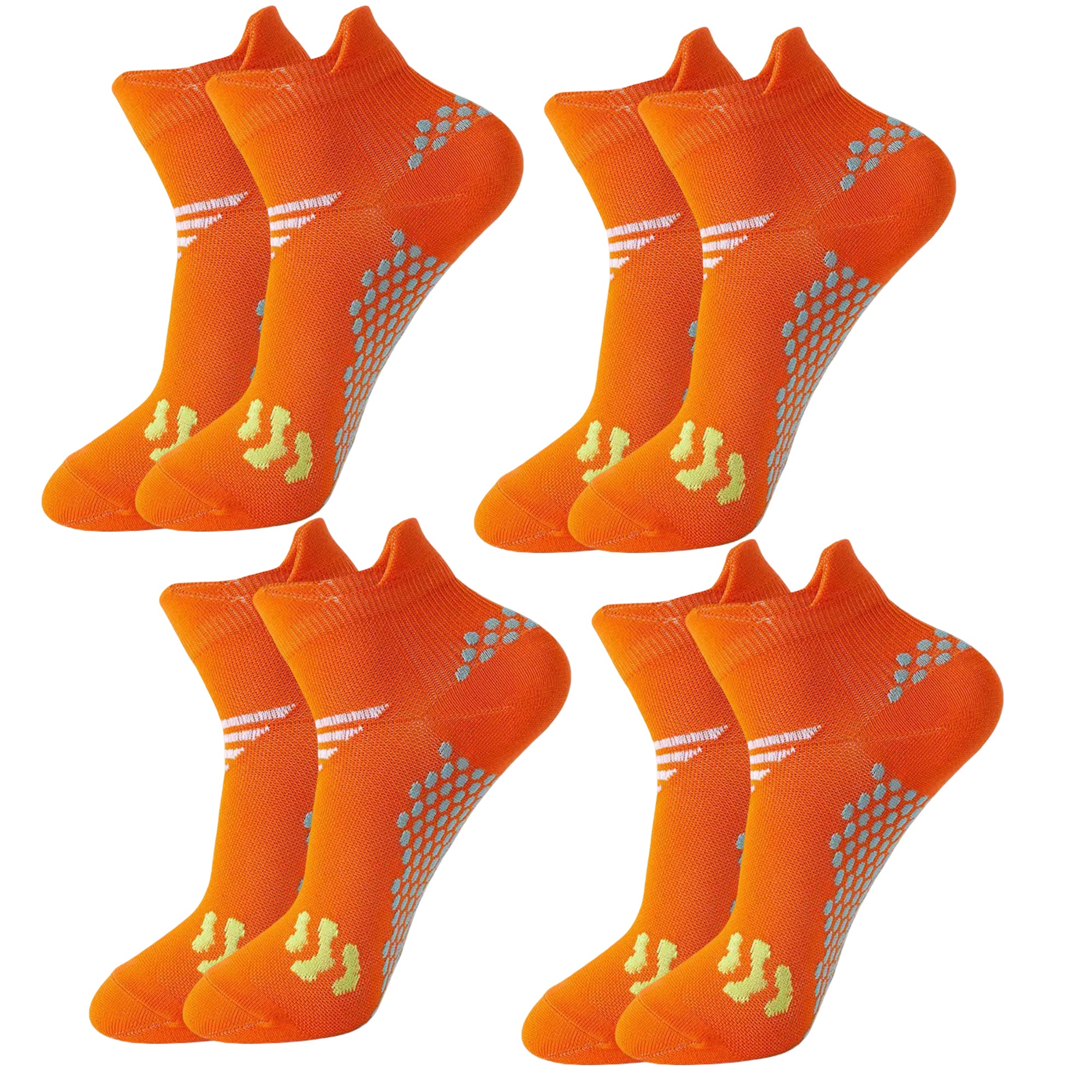 Anna-Kaci Non Slip Grip Athletic Ankle Socks Yoga Pilates Workout Socks Cushioned Sports Socks 4 Pack