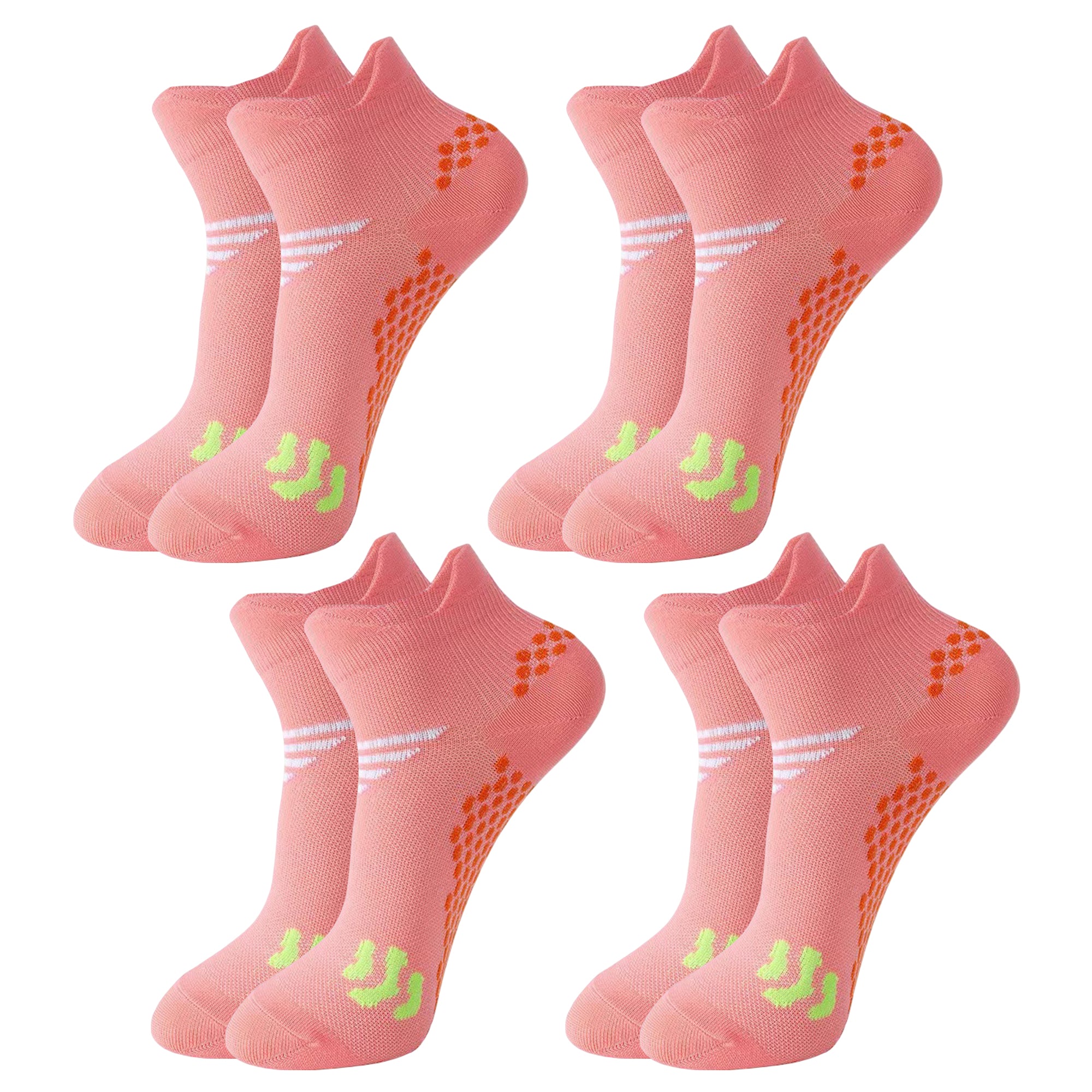 Anna-Kaci Non Slip Grip Athletic Ankle Socks Yoga Pilates Workout Socks Cushioned Sports Socks 4 Pack