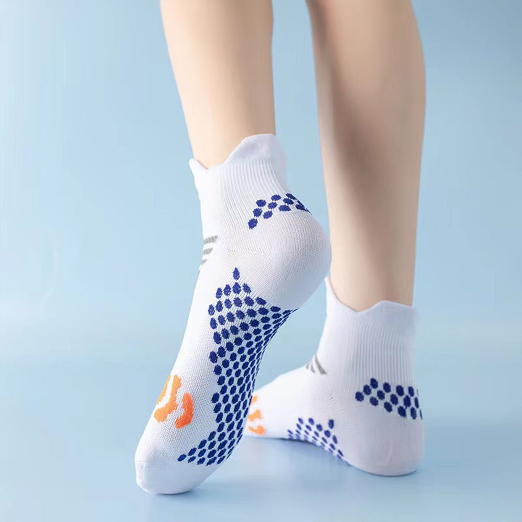 Anna-Kaci Non Slip Grip Athletic Ankle Socks Yoga Pilates Workout Socks Cushioned Sports Socks 4 Pack