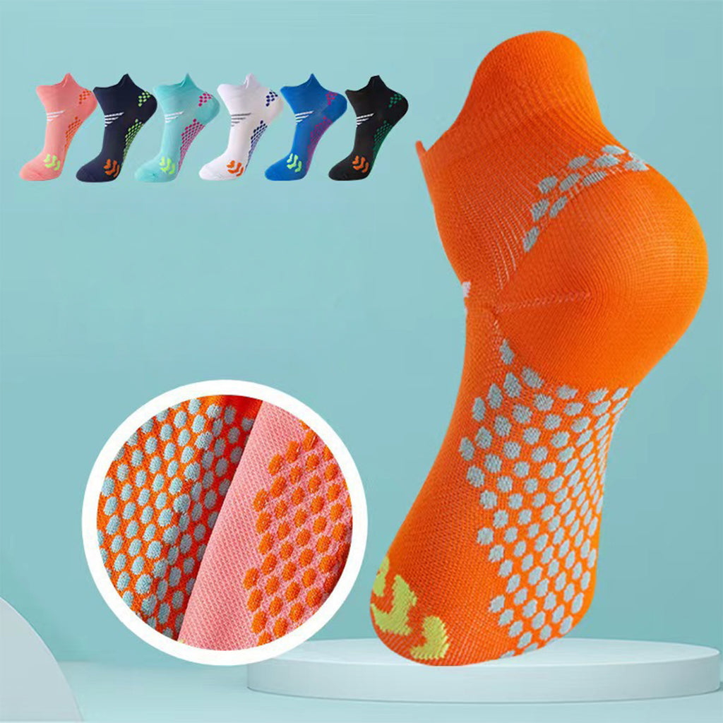 Anna-Kaci Non Slip Grip Athletic Ankle Socks Yoga Pilates Workout Socks Cushioned Sports Socks 4 Pack